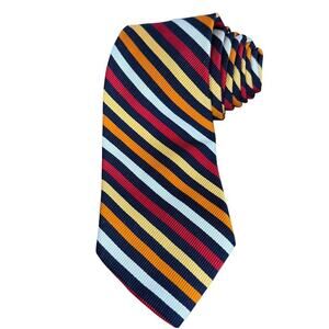 Paul Fredrick Mens Striped Diagonal 100% Italian Silk Hand Tailored USA Made 3.5